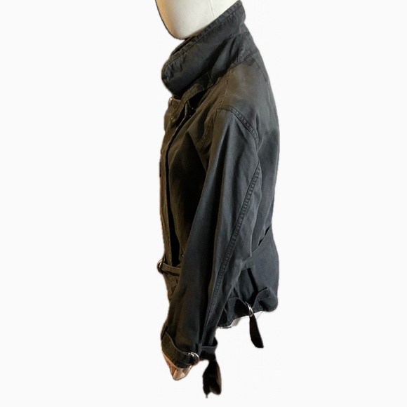 Isabel Marant Black Cotton with Black Leather Trim Biker Jacket size 1 pristine - Picture 2 of 15